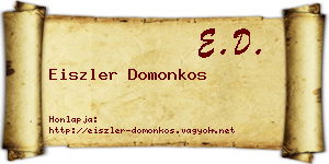 Eiszler Domonkos névjegykártya